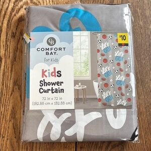 Comfort Bay Kids Shower Curtain - Gray and Blue